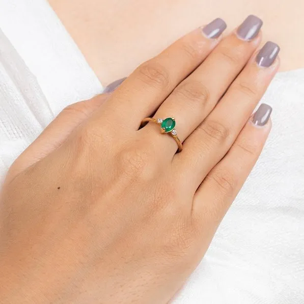 14K Gold Emerald Ring