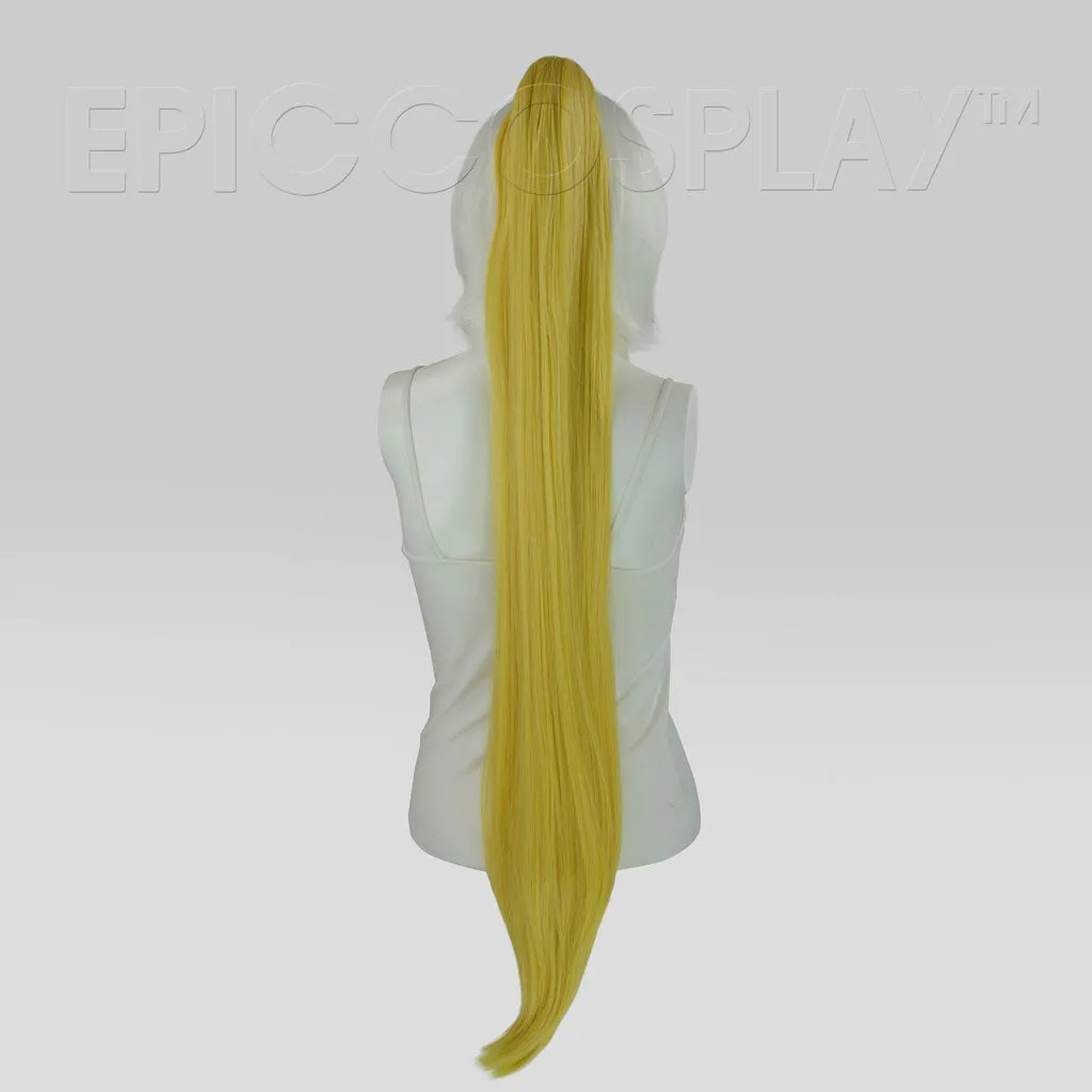 35" Rich Butterscotch Blonde Straight Ponytail Clipon