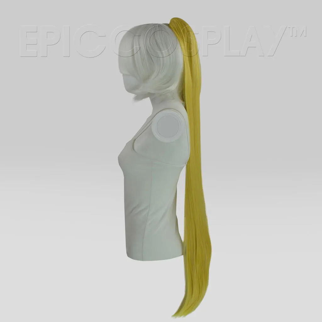 35" Rich Butterscotch Blonde Straight Ponytail Clipon