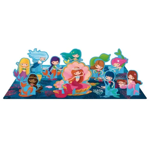 3D Puzzle and Book Set - Learn Numbers Mermaids