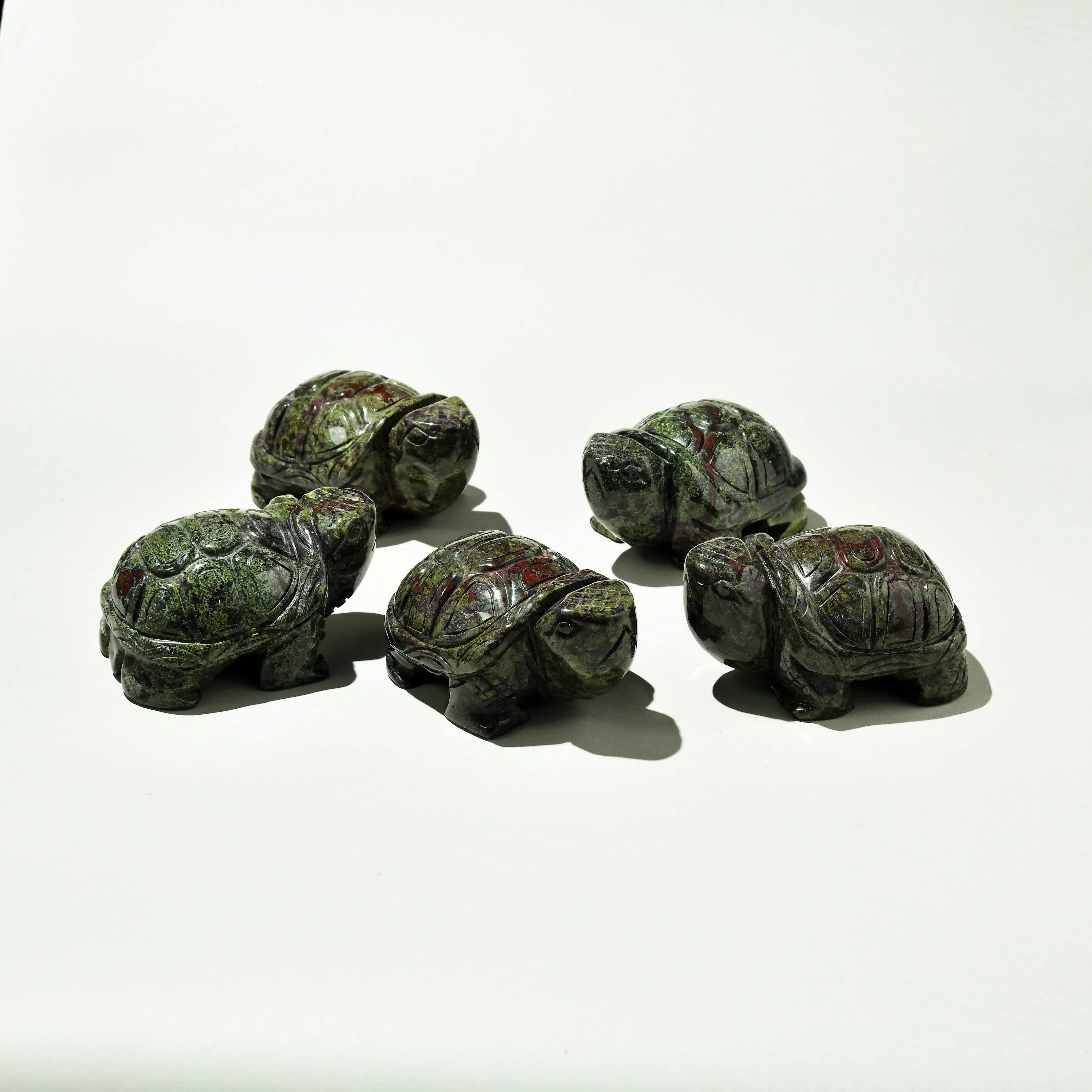 4 Blood Stone Turtle Natural Gemstone Carving