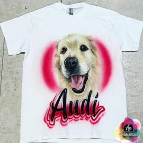 Airbrush Dog Portrait w/ Name Design