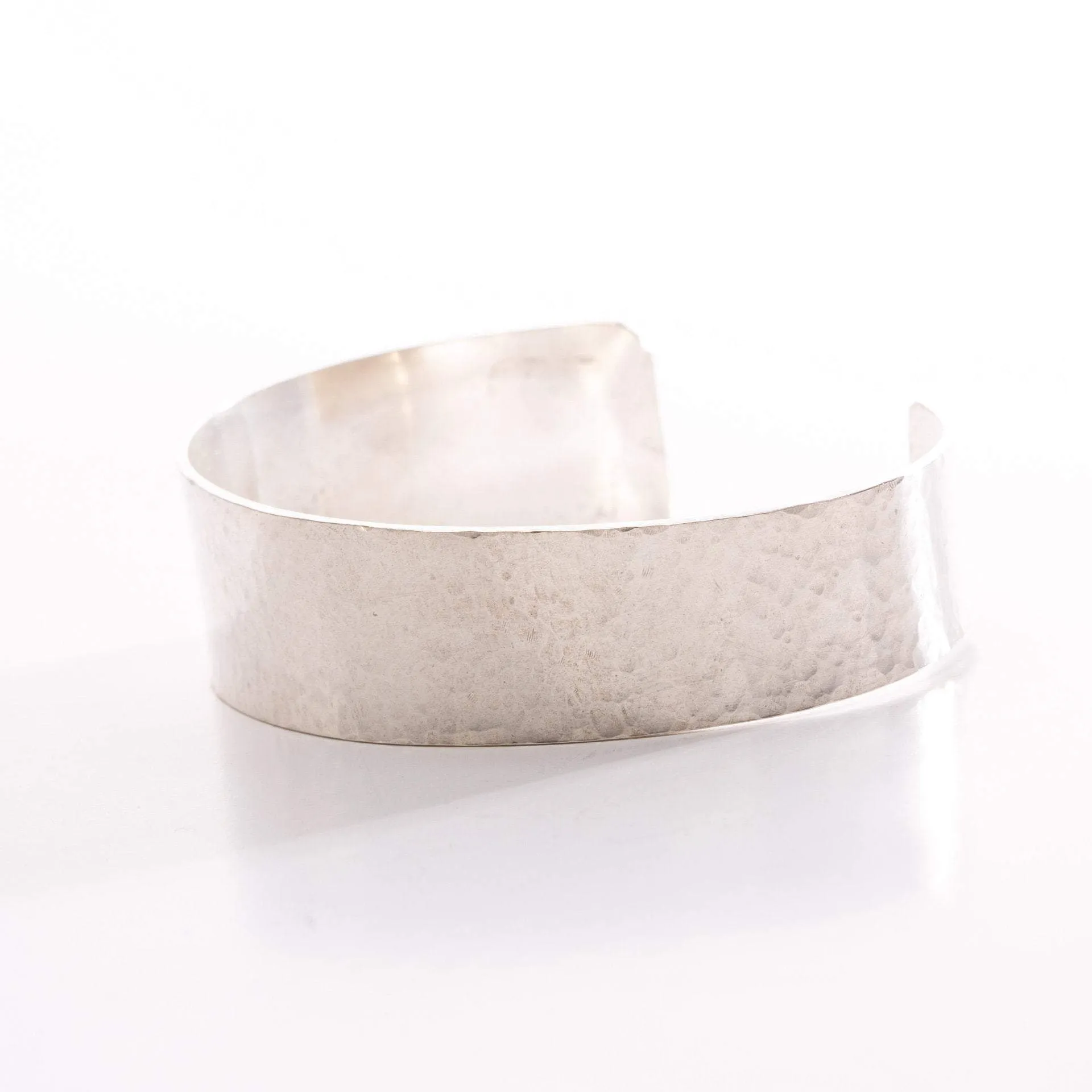 Amanda Moran Designs Handmade Hammered Sterling Silver Tapered Cuff Bracelet