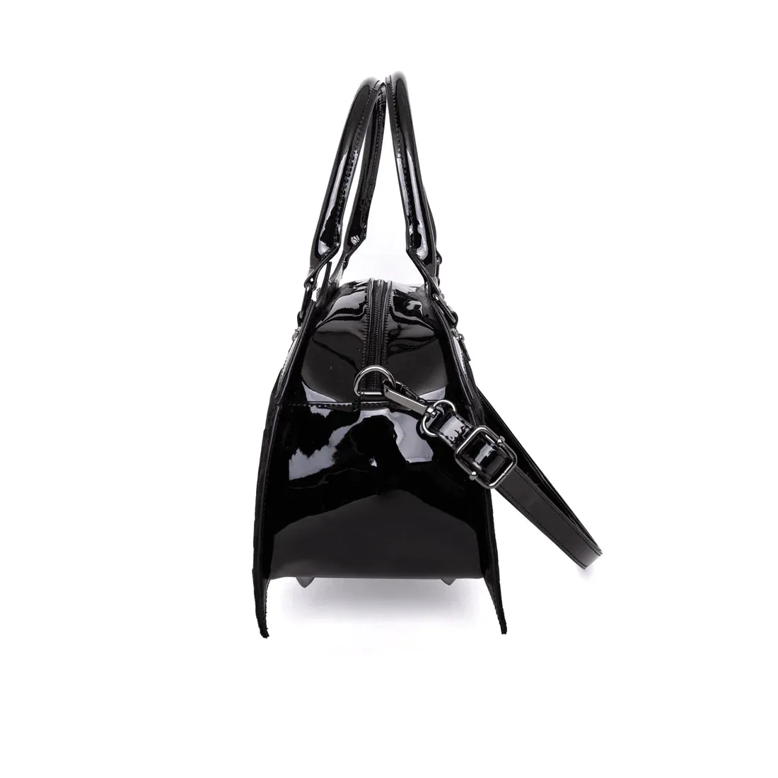 Black Damask Bat Handbag Purse