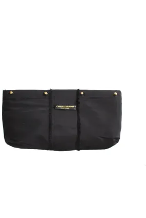 Black Silk Taffetta with Fringe Clutch Cover