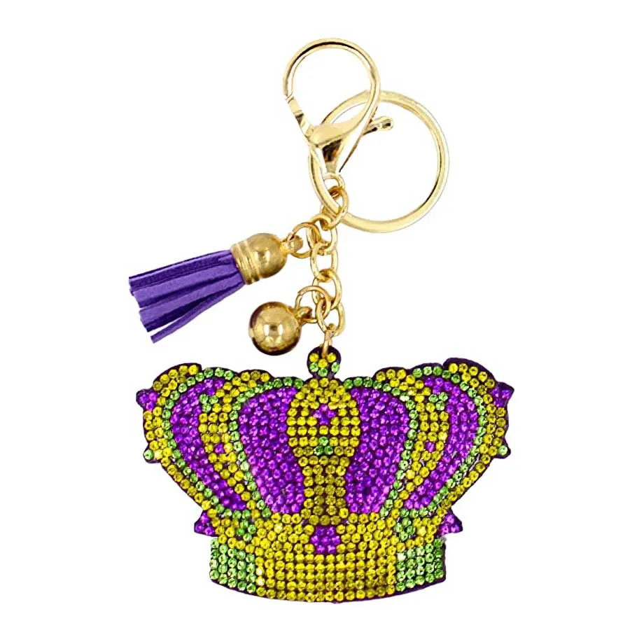 Bling Mardi Gras Crown Key Chain