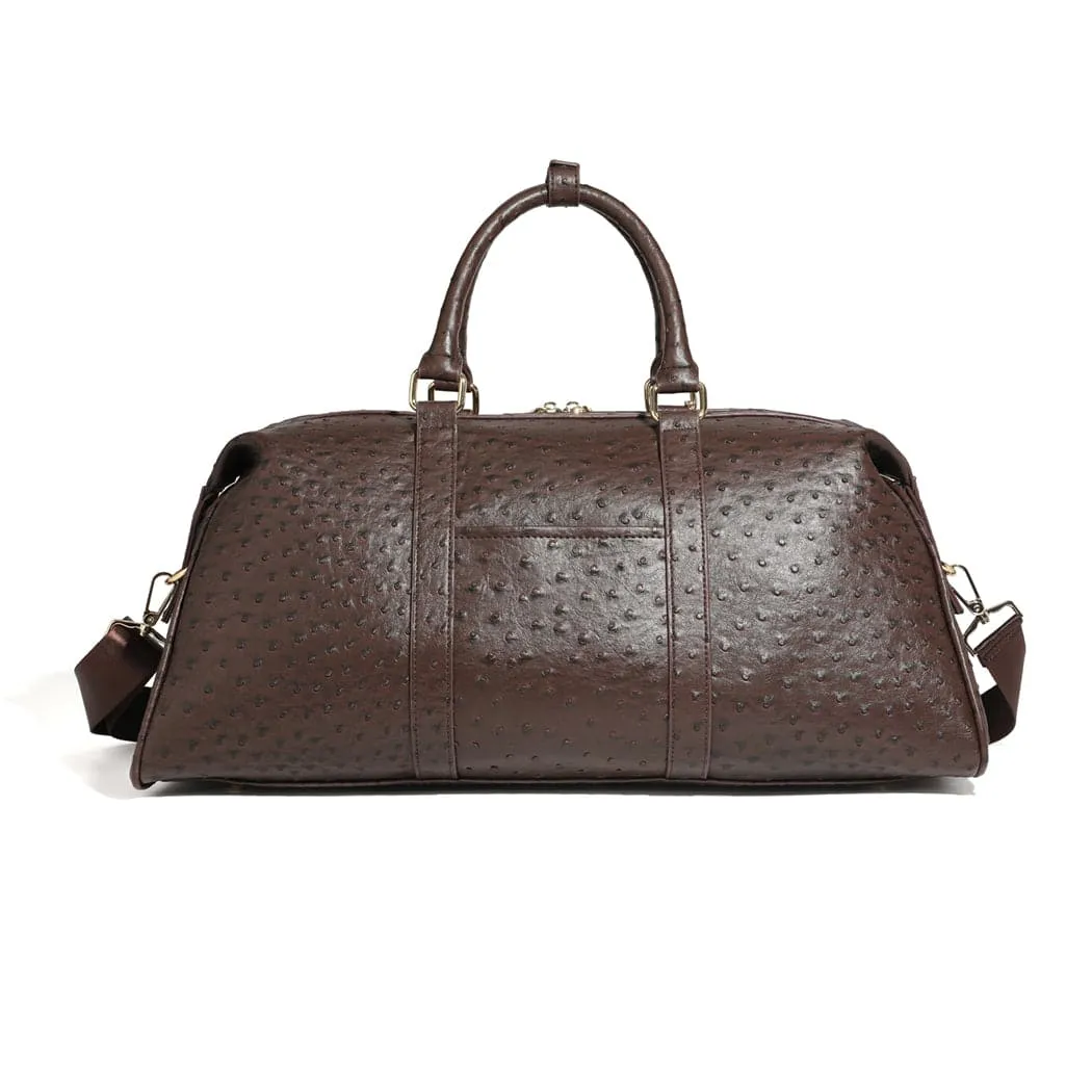 Brown Ostrich Duffle Bag