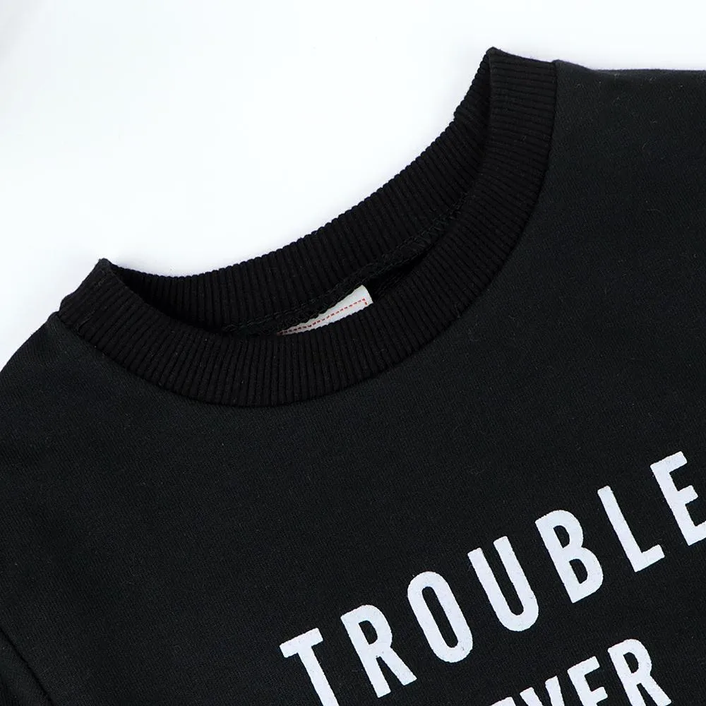 C1208 TA Trouble Sweet Black Sweat Shirt