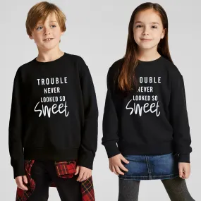 C1208 TA Trouble Sweet Black Sweat Shirt