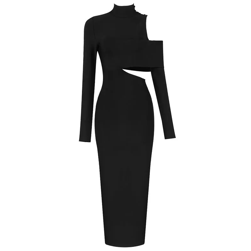 CEDRINA Long Sleeve Cut Out Bandage Dress