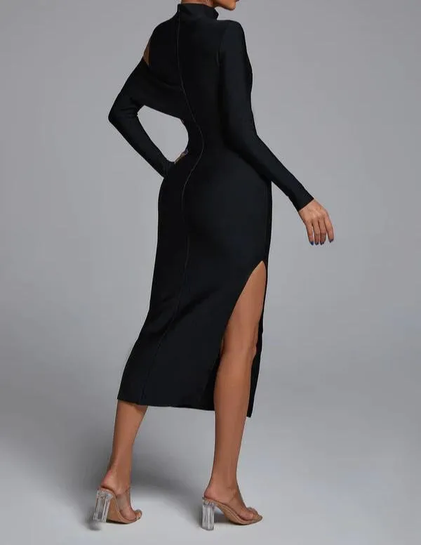 CEDRINA Long Sleeve Cut Out Bandage Dress