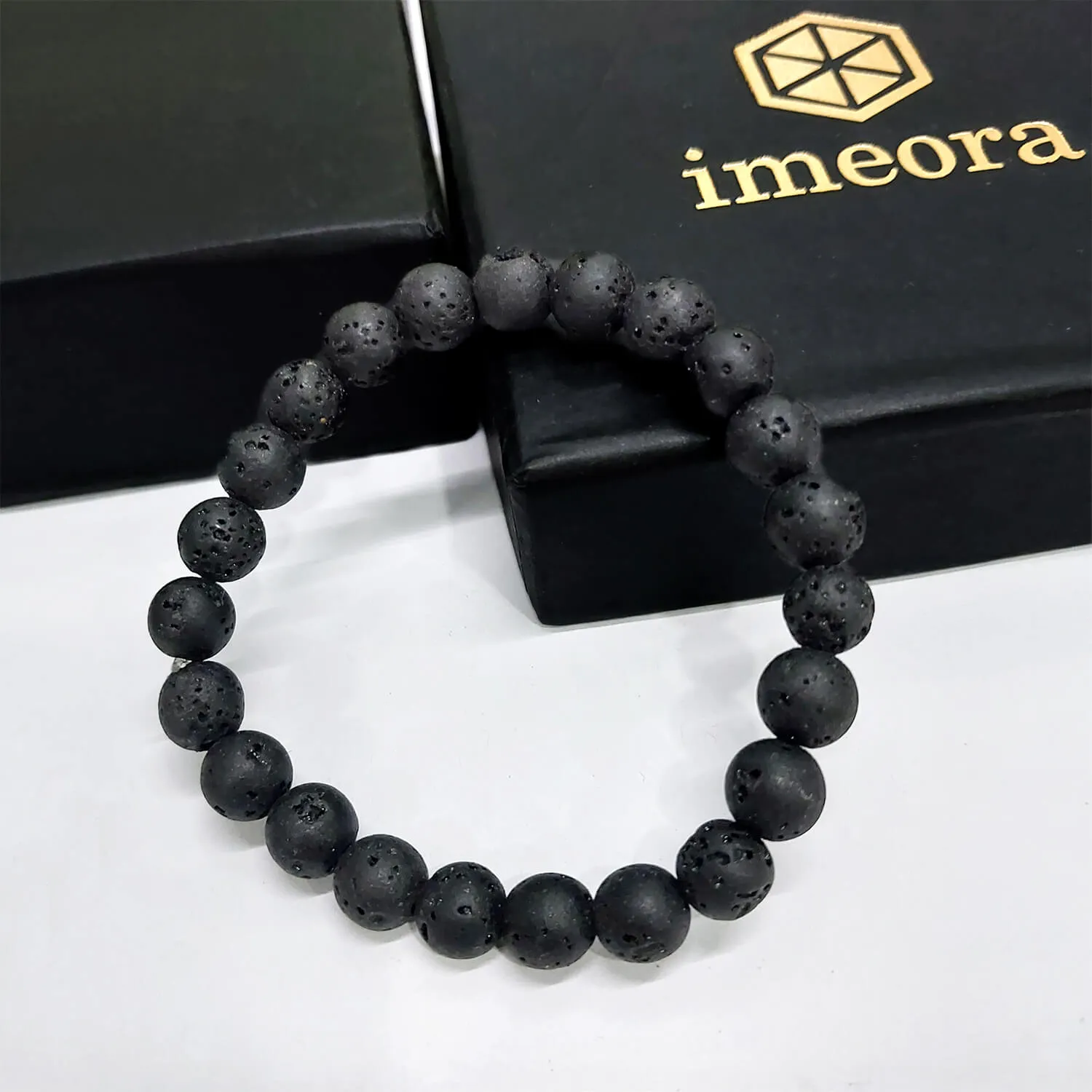 Certified 8mm Natural Lava Stone Bracelet