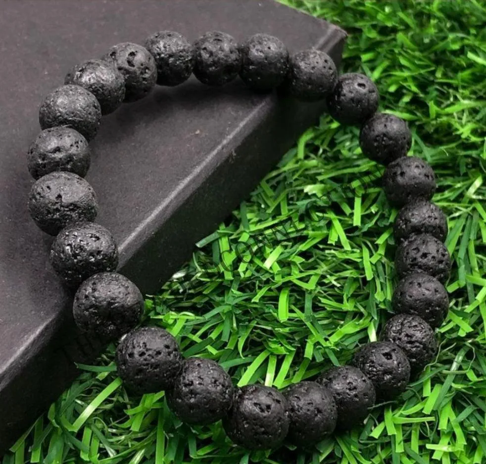 Certified 8mm Natural Lava Stone Bracelet