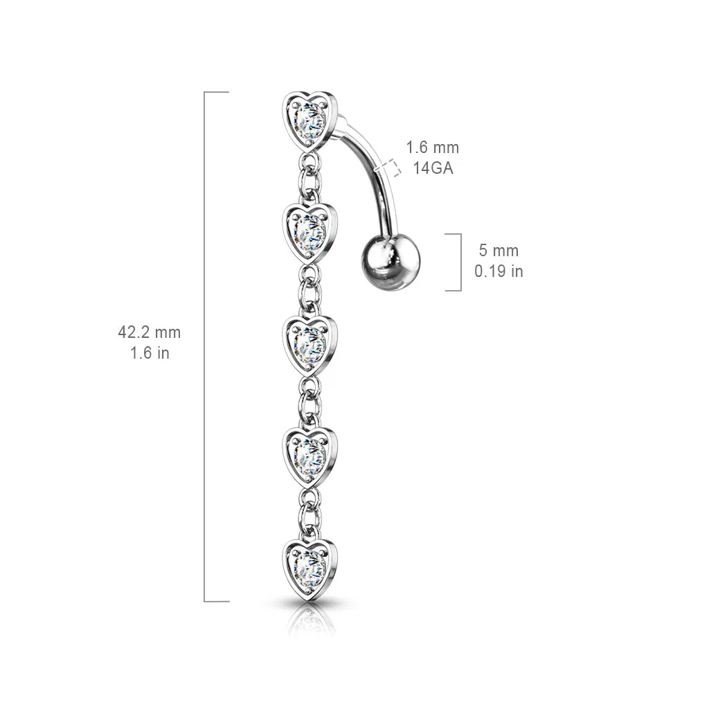 Chain of Hearts Reverse Belly Bar