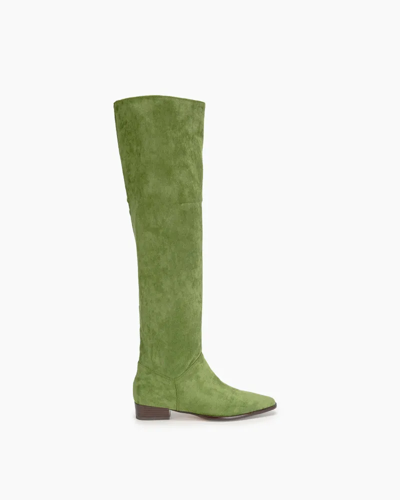 (Clean Up) Wide Calf Knee High Pull On Fall Weather Winter Boots