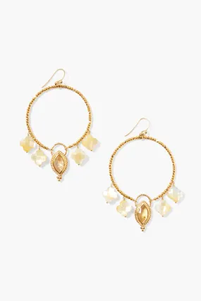 Clover Hoop Earrings Citrine Mix