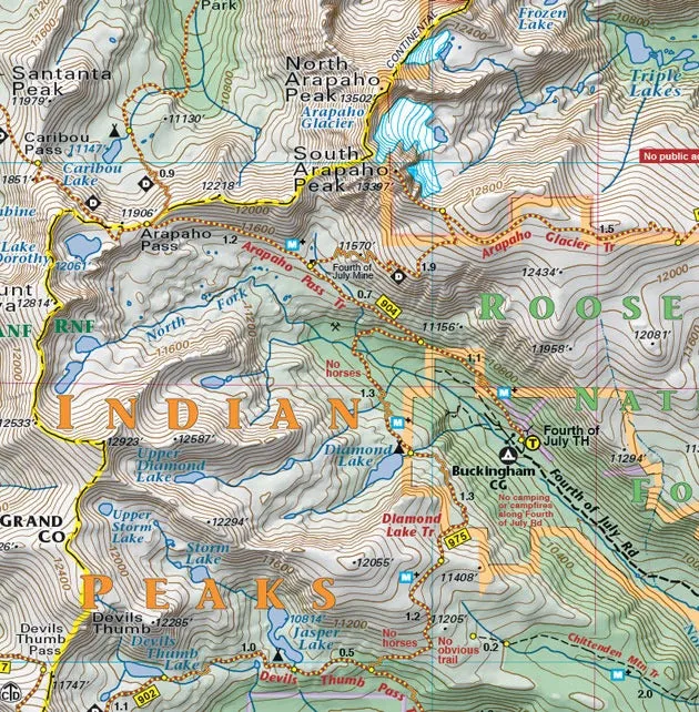 Colorado Boulder County - Trails and Recreation Topo Map | Latitude 40°