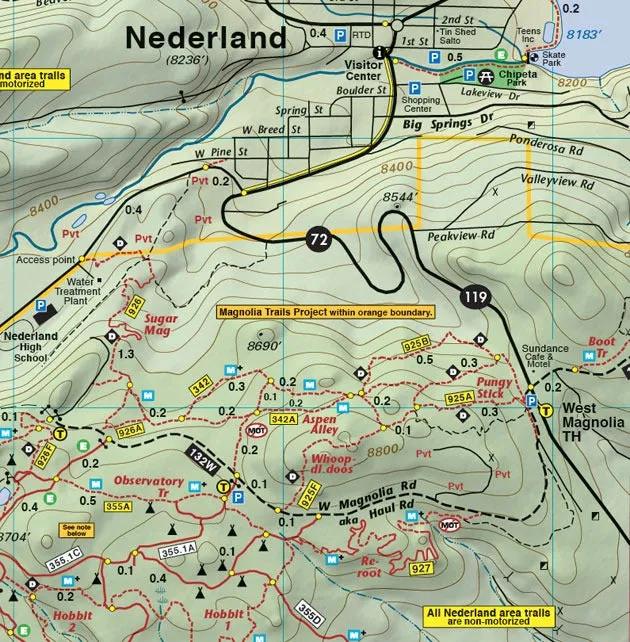 Colorado Boulder County - Trails and Recreation Topo Map | Latitude 40°