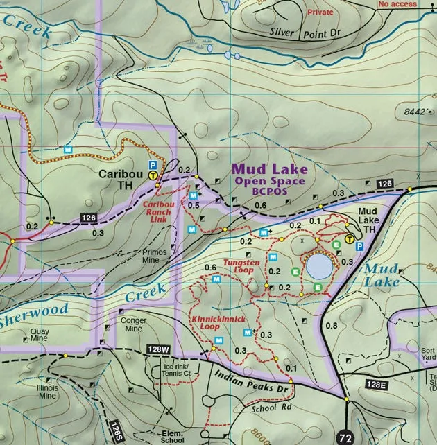 Colorado Boulder County - Trails and Recreation Topo Map | Latitude 40°