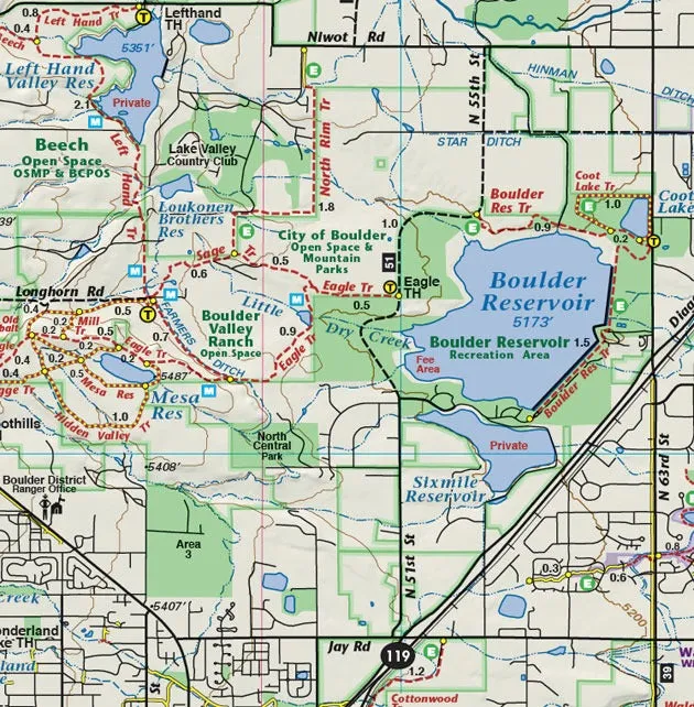 Colorado Boulder County - Trails and Recreation Topo Map | Latitude 40°