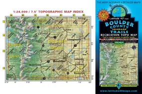 Colorado Boulder County - Trails and Recreation Topo Map | Latitude 40°