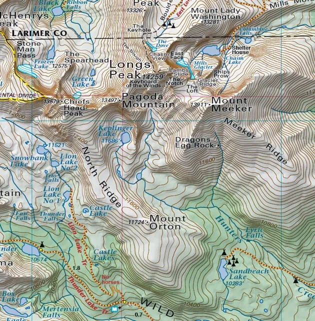 Colorado Boulder County - Trails and Recreation Topo Map | Latitude 40°