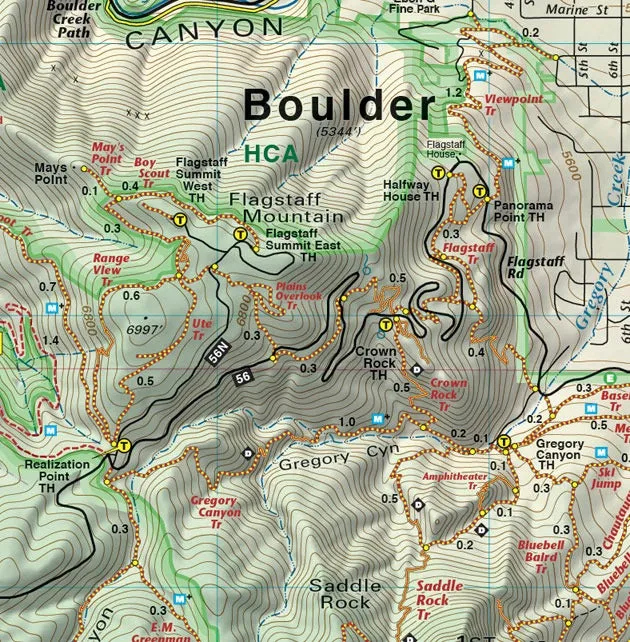 Colorado Boulder County - Trails and Recreation Topo Map | Latitude 40°