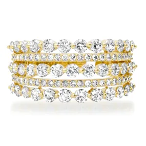 Dazzling 5 Row Diamond Ring