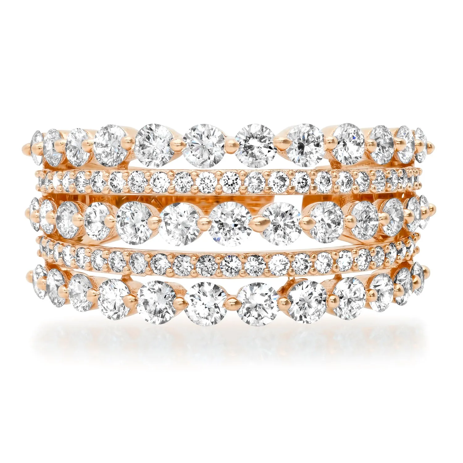 Dazzling 5 Row Diamond Ring