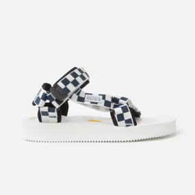 Depa V-2 Checkerboard Sandals - White / Navy