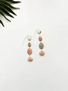 fuzzy peach - goddess earrings - peach mix