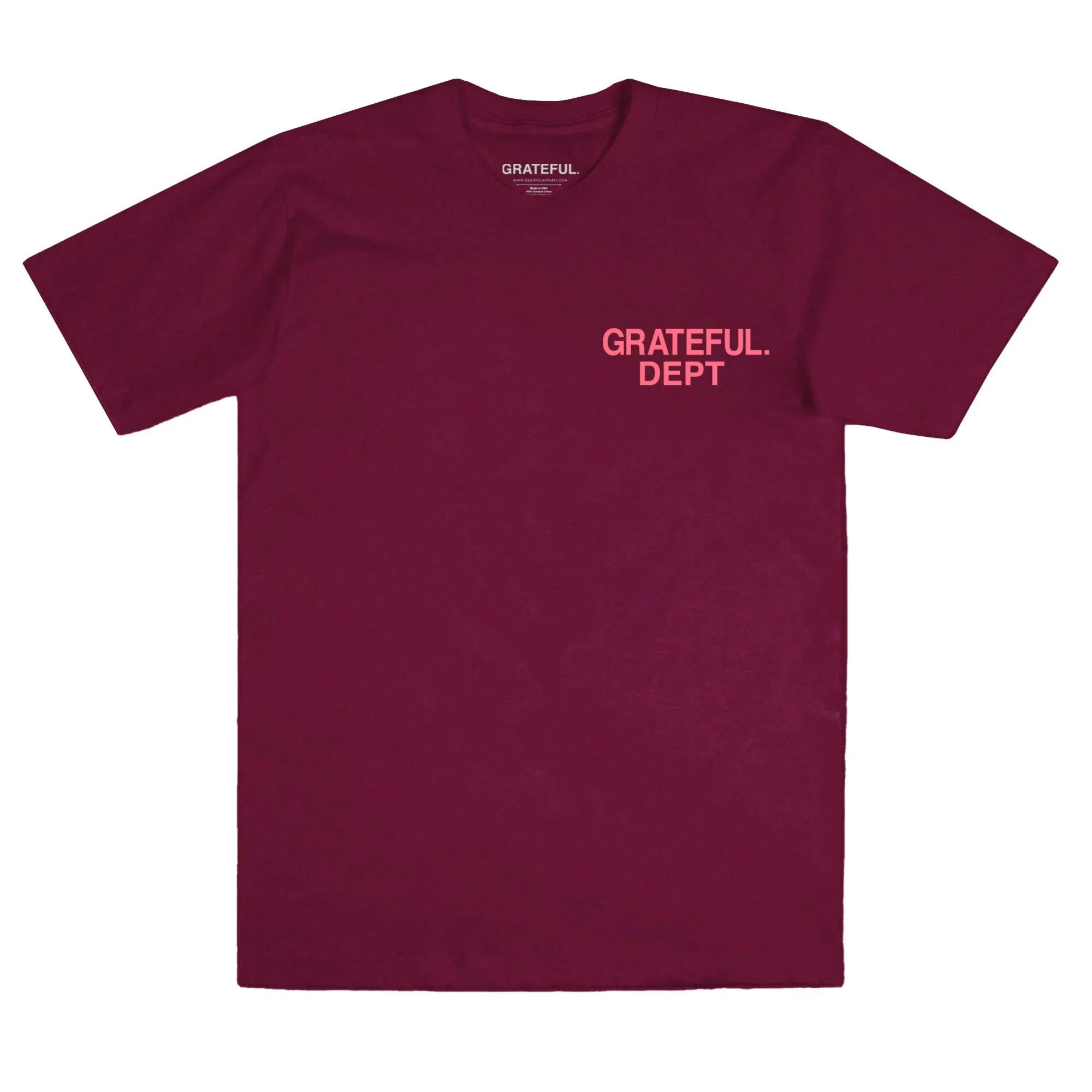 Grateful Dept. Tee- Burgundy