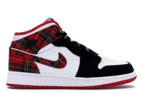 (GS) Air Jordan 1 Mid 'Plaid Red' (2018) 554725-607