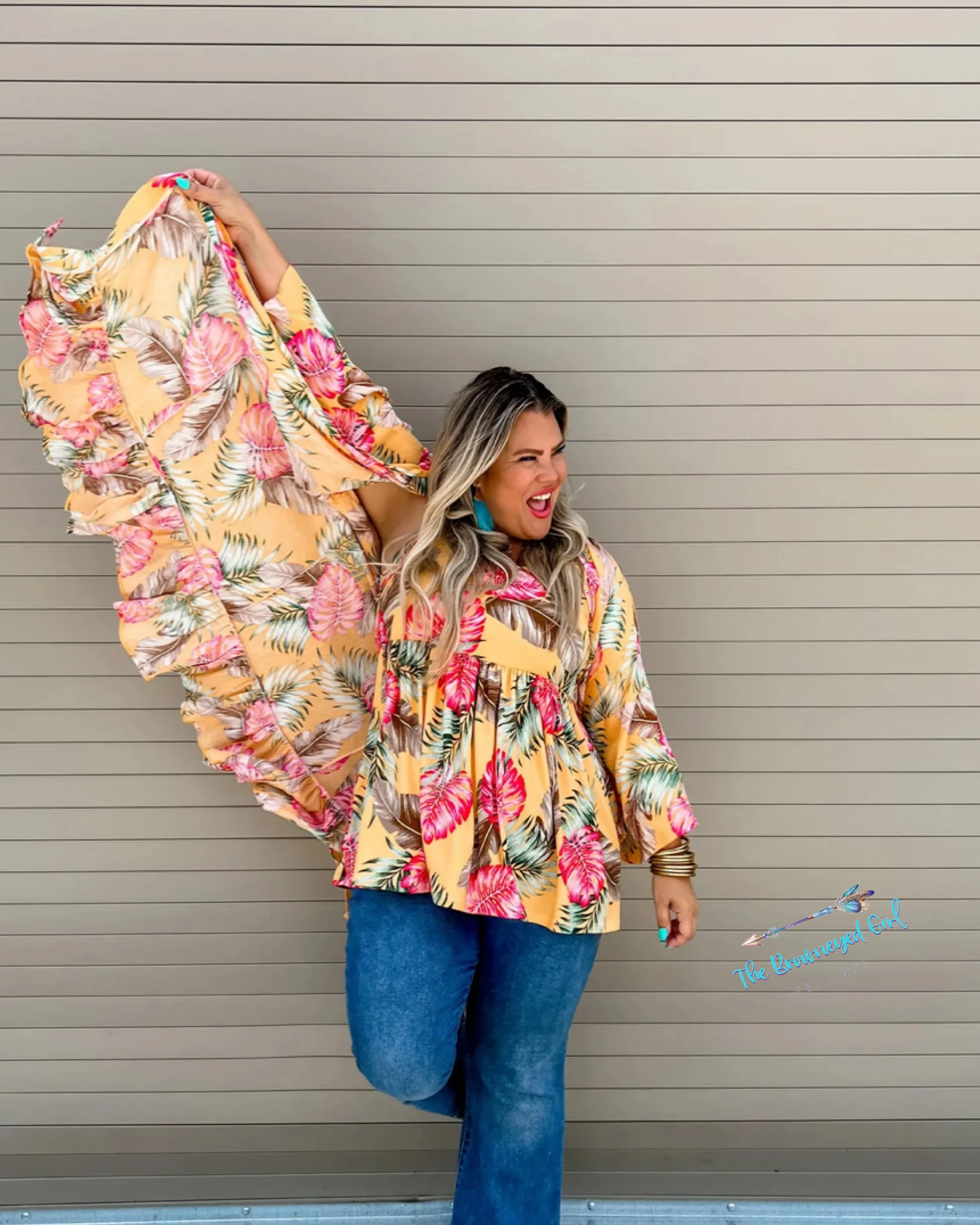 Heidi Palm Print Kimono