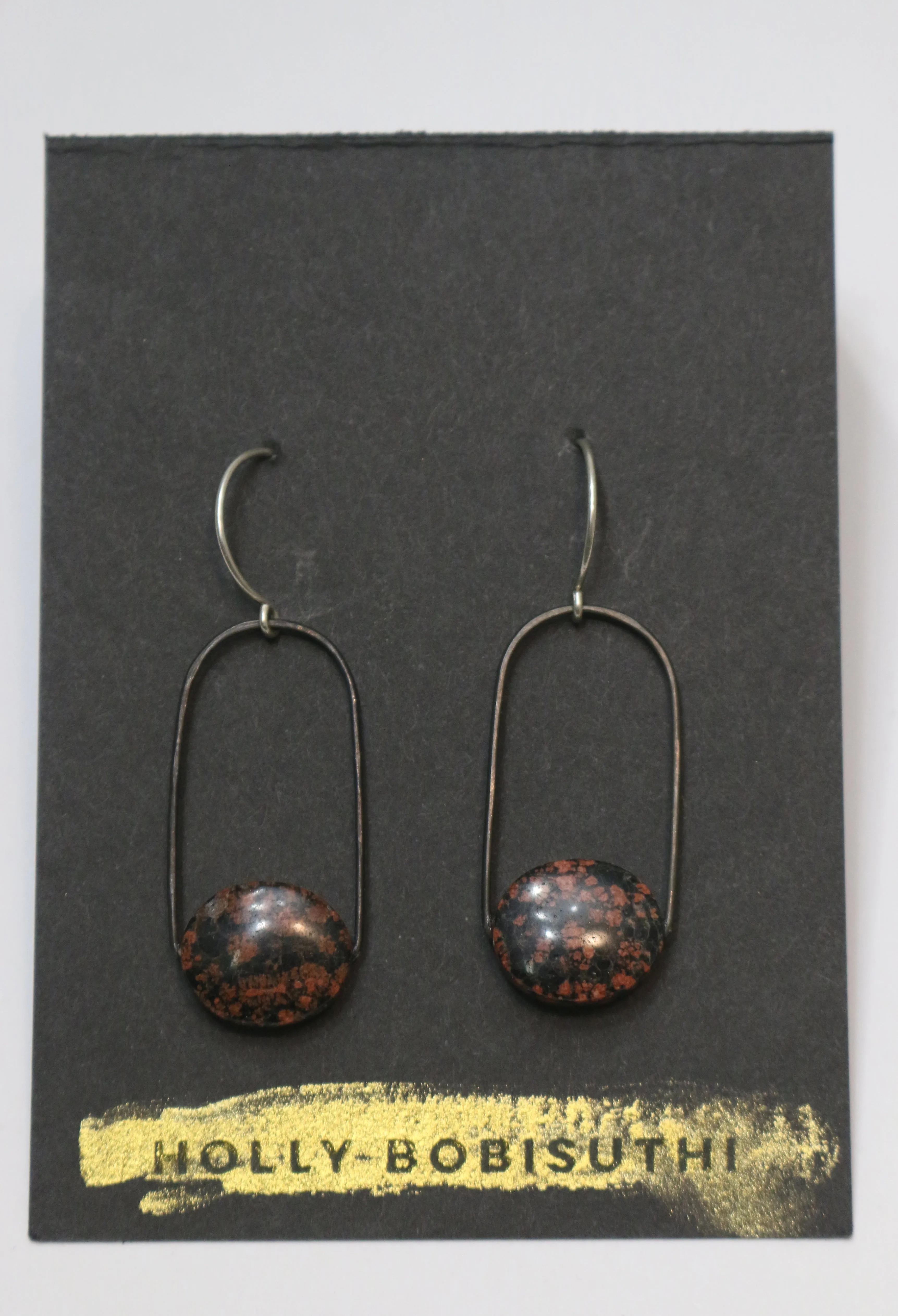 Holly Bobisuthi black red jasper loop earrings