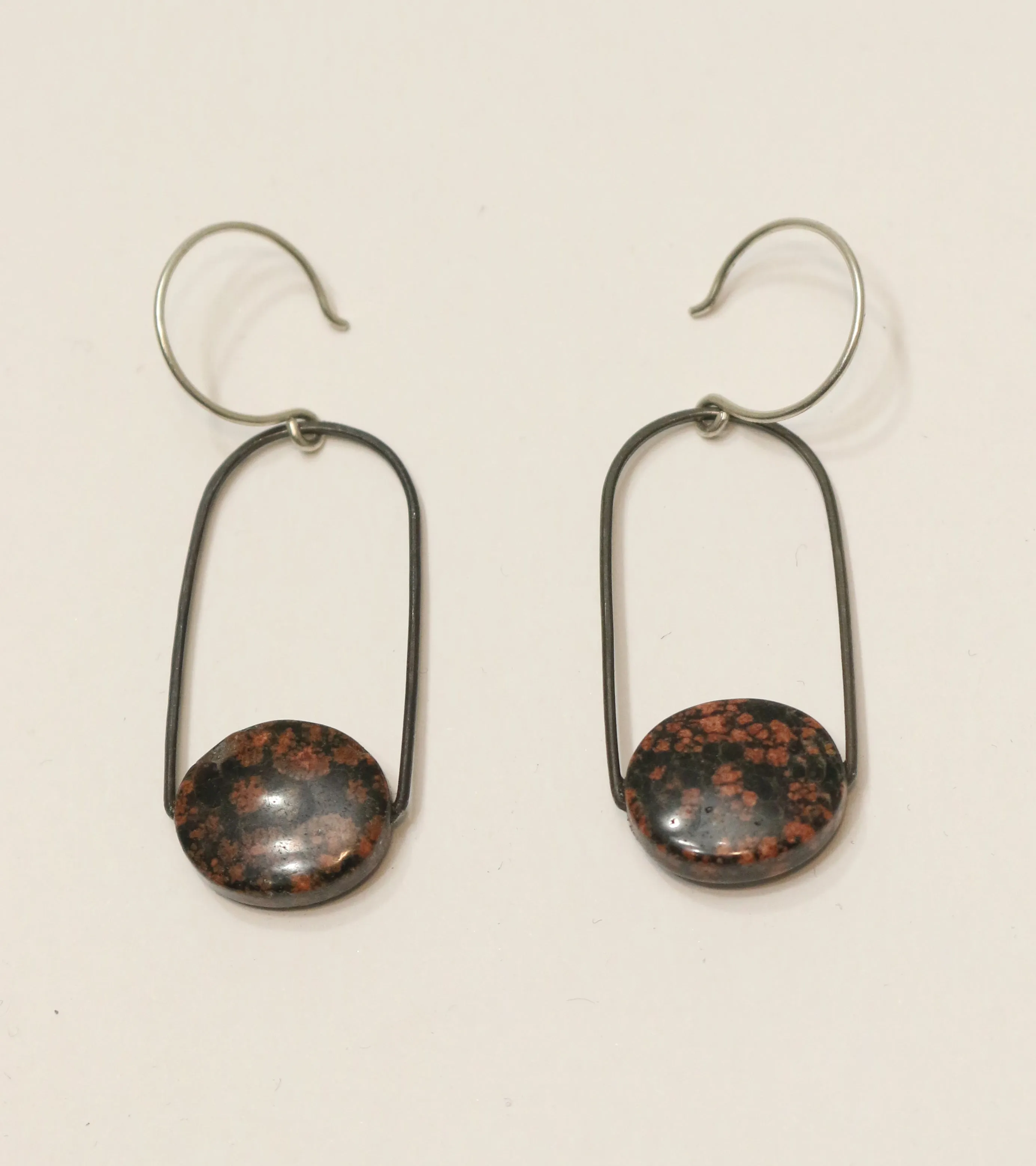 Holly Bobisuthi black red jasper loop earrings