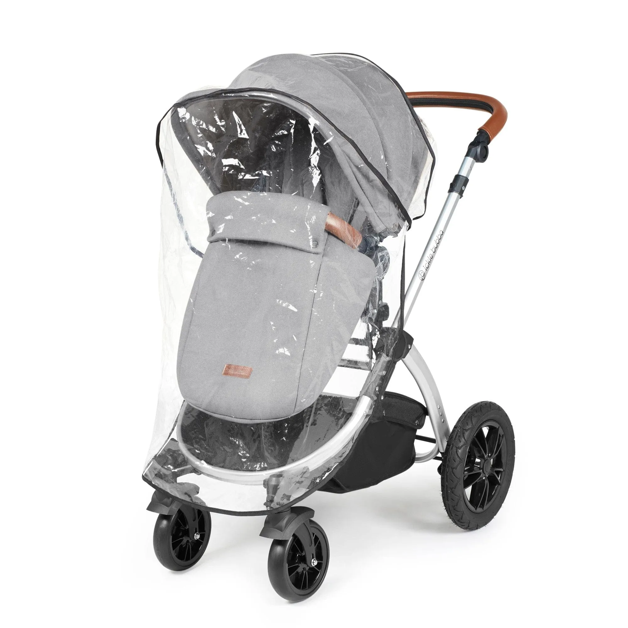 Ickle Bubba Stomp Luxe All-in-One I-Size Travel System With Isofix Base - Silver / Pearl Grey / Tan