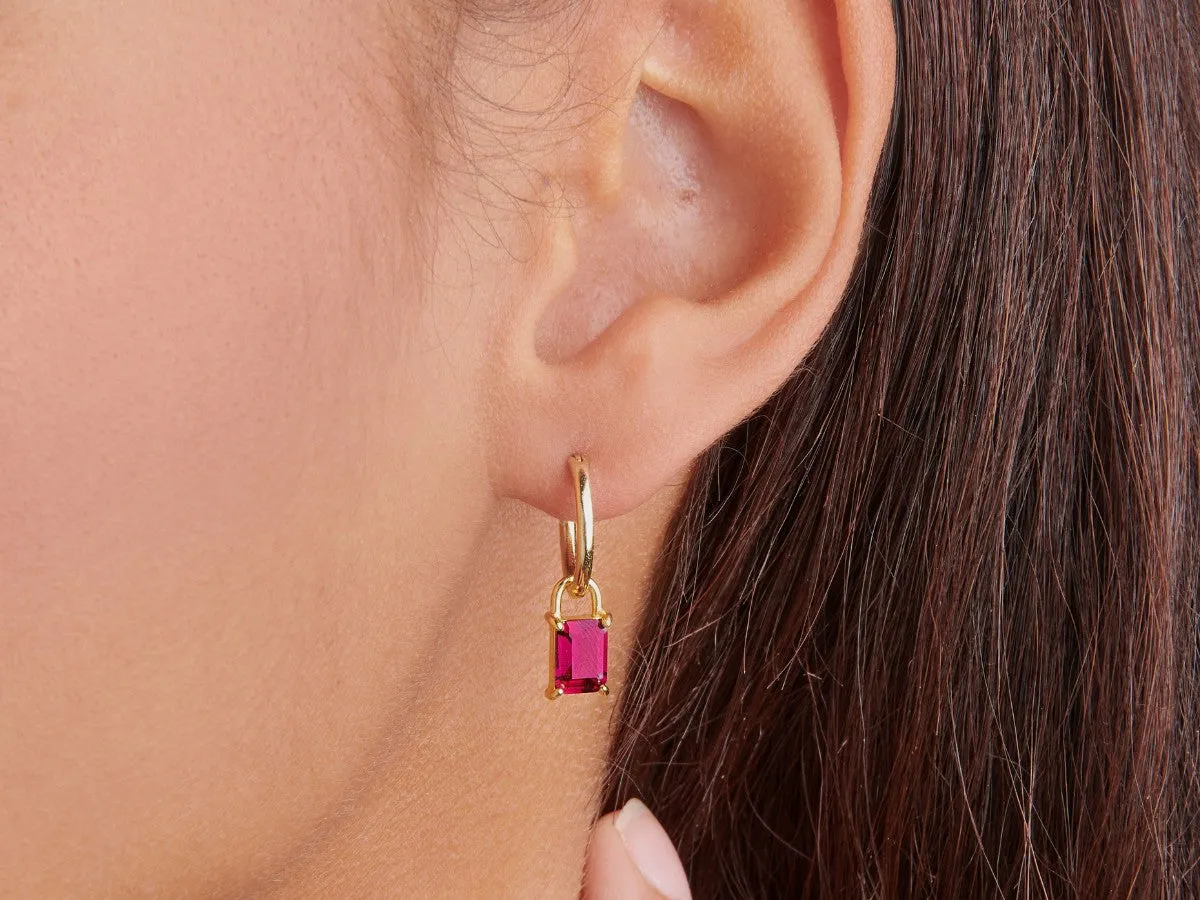 Iris Ruby Earrings Charm