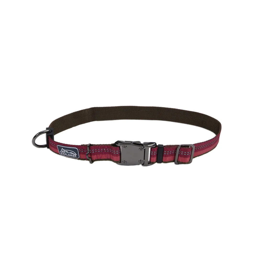 K9 Explorer Reflective Adjustable Dog Collar, Berry Medium