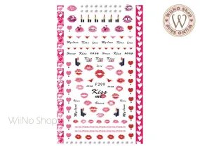 Kiss Me Adhesive Nail Art Sticker - 1 pc (F299)