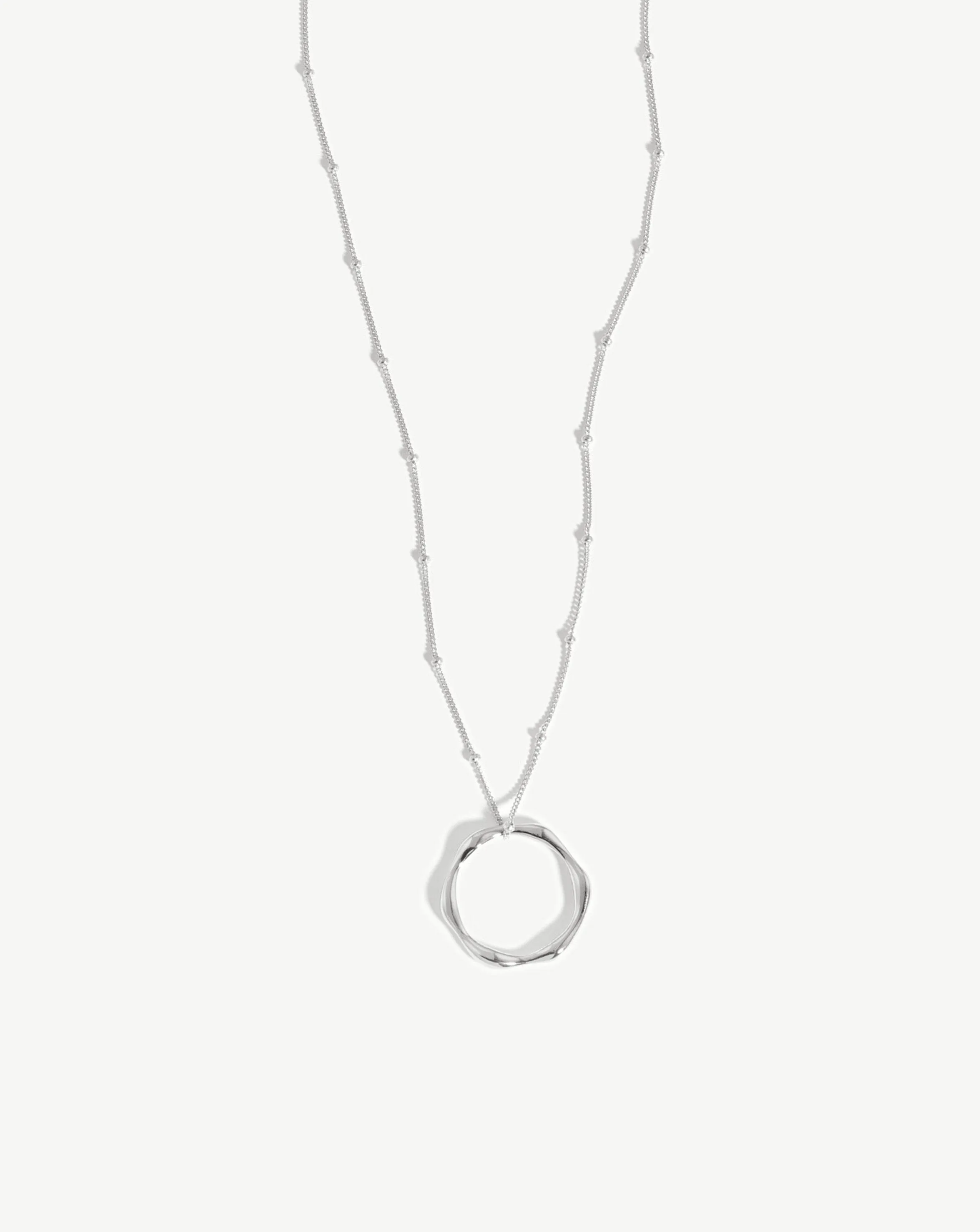 Large Molten Pendant Necklace | Sterling Silver