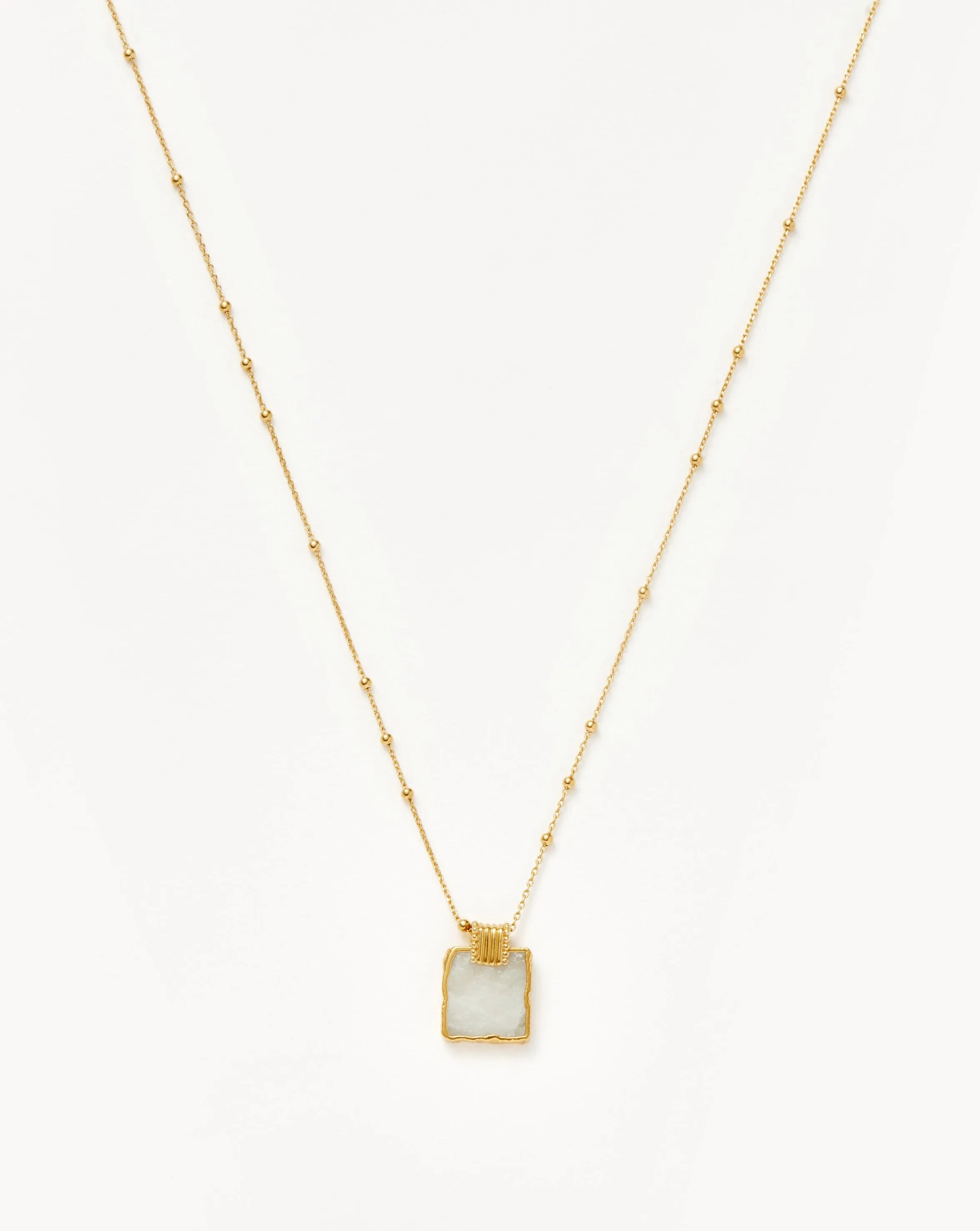 Lena Charm Necklace | 18ct Gold Plated Vermeil/Rainbow Moonstone