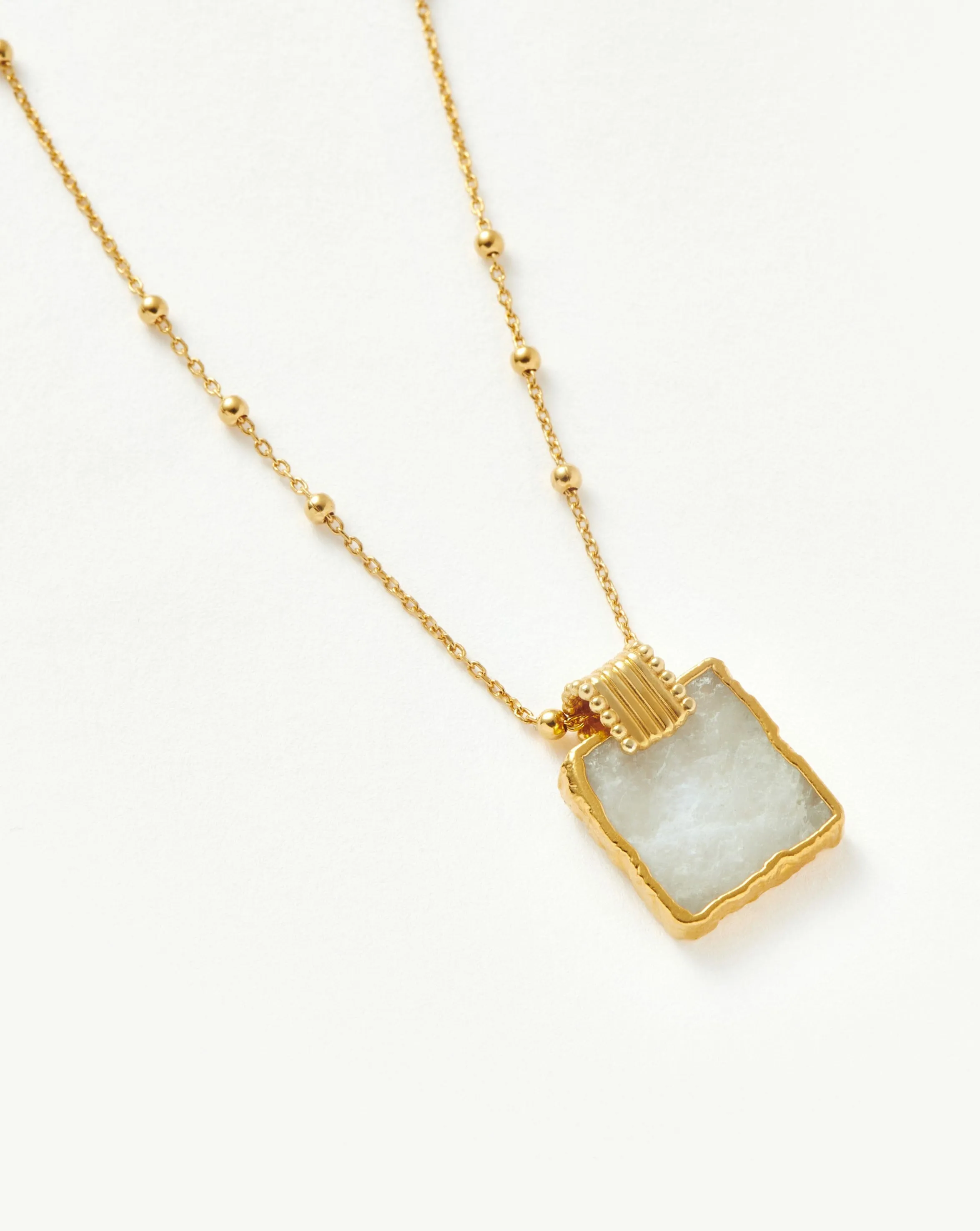 Lena Charm Necklace | 18ct Gold Plated Vermeil/Rainbow Moonstone