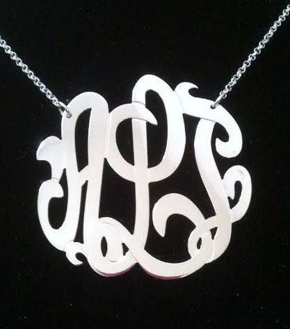 Medium/Large Sterling Silver Monogram Necklace