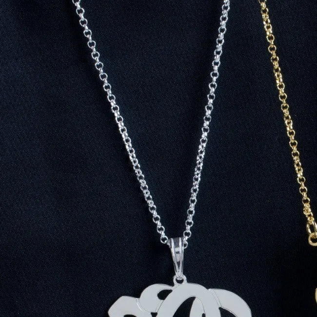 Medium/Large Sterling Silver Monogram Necklace