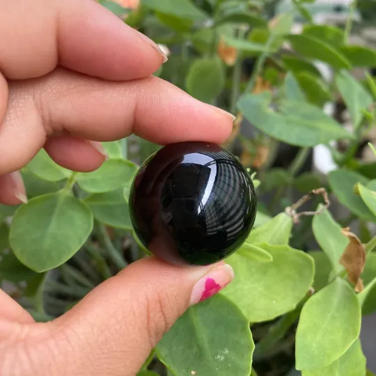 Natural Obsidian Sphere Crystal, Obsidian Sphere Healing Crystal Ball, Obsidian Stone,Meditation,Protection from Negative Energy,Root Chakra