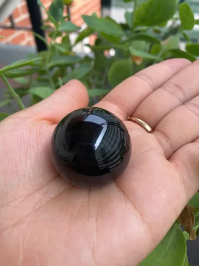 Natural Obsidian Sphere Crystal, Obsidian Sphere Healing Crystal Ball, Obsidian Stone,Meditation,Protection from Negative Energy,Root Chakra