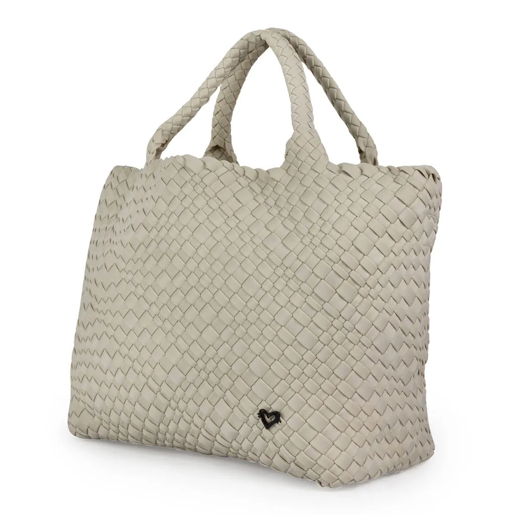 NEW: London Large Woven Tote - Bone