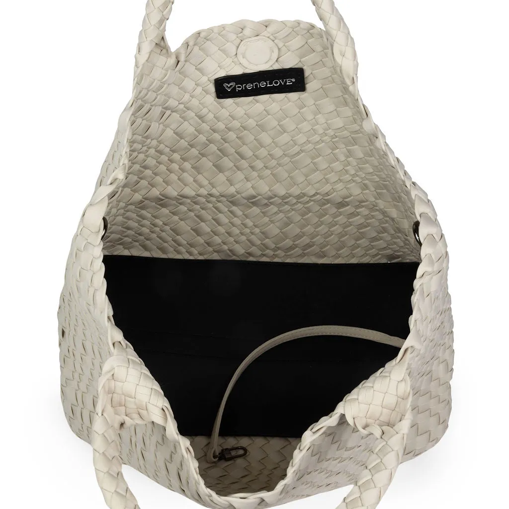 NEW: London Large Woven Tote - Bone