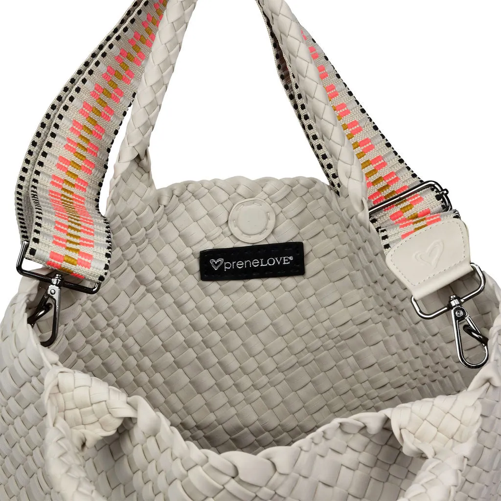 NEW: London Large Woven Tote - Bone